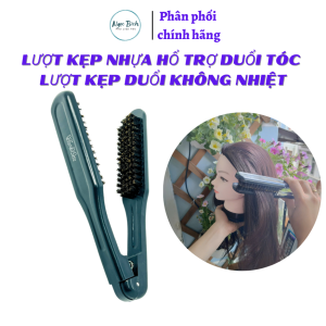 Lược kẹp duỗi kéo ép tóc cán nhựa cán gỗ lông 2 mặt cố định.