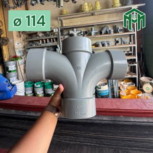 Chữ thập (tứ thông) ống nước nhựa PVC phi 90 114 hiệu Bình Minh (BM)
