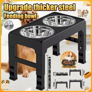 NEXASHOP Non-slip Pet Dog Feeder Bowl Foldable Stainless Water Food Bowl Portable Large Capacity Pet Bowl Rack Feeding Supplies