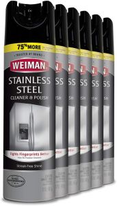 Weiman Stainless Steel Cleaner and Polish - 17 Ounce (6 Pack) - Protects Appliances from Fingerprints and Leaves a Streak-less Shine for Refrigerator Dishwasher Oven Grill