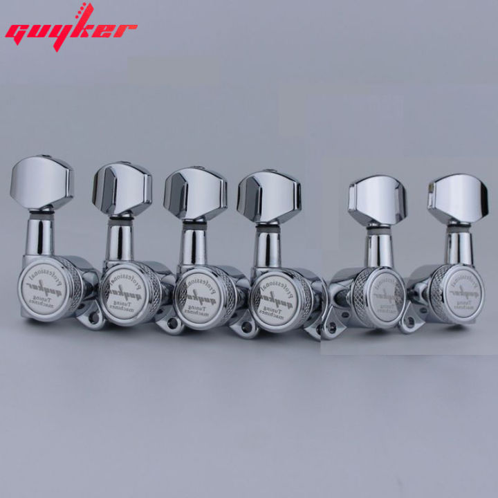 1 Set GUYKER Chrome Locking Guitar Heads Tuners Gear Ratio 118 Made in