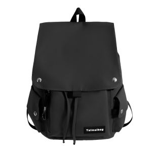 Leather backpack schoolbag college student simple large capacity fashionable backpack mens casual backpack