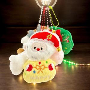 Hmeme Đáng yêu Giáng sinh nhồi Búp bê đồ chơi ba lô mặt dây chuyền phụ kiện Quà Tặng Kawaii phim hoạt hình sang trọng Santa Claus cây Giáng sinh Keychain