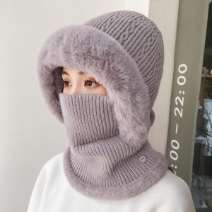 UNIITY Winter Knitted Hat Multipurpose Warmer Face Cover Neck Caps Casual Plush Ears Protection Cap Women