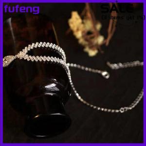 fufeng 1Set Bridal Necklace Earrings Water Drop-shaped Rhinestone Jewelry Style Sparkling Jewelry Set For Wedding Party Gift