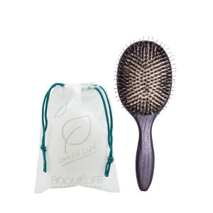 BOOMSLIFE Lợn rừng màu đen Kết hợp lông nylon Bàn chải tóc cho phụ nữ Massage tùy chỉnh Sclap Hoa Kỳ Lược chải tóc bằng gỗ sồi cho phụ kiện cắt tóc 2026