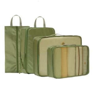 ชุดกระเป๋าทรงลูกบาศก์รัดกล้ามเนื้อระบายอากาศชุด6ชิ้นพร้อมซิปป้องกันการฉีกขาดสำหรับการเดินทาง