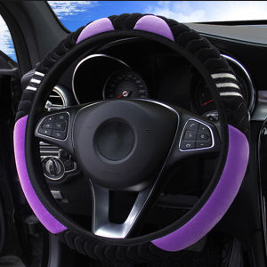 baoda Christmas Gift 38cm Elastic Warm Anti-slip Wheel Cover 15 Car Steering Wheel Cover Plush Little Monster Car Styling Car Accessories for Women