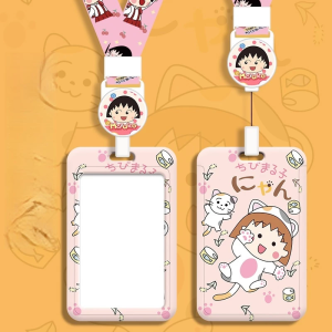 Bao Đựng Thẻ Maruko Dễ Thương Kèm Dây Đeo Thẻ Học Sinh Sinh Viên Nhân Viên Văn Phòng - Full Set/Lẻ LILA DTMARUKO3