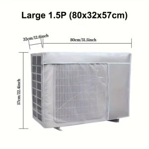 RISEDOT Multisize Air Conditioner Cover Dustproof Silver Air Conditioner Protective  Waterproof Dust Cover Outdoor