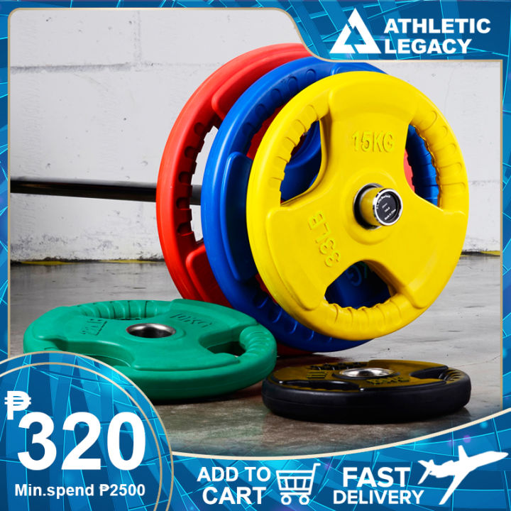 LEGACY FITNESS Gym Plates Multicoloured Rubberized Colored Barbell