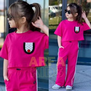 FASHION ANAK PEREMPUAN TERBARU SETELAN BAJU ANAK PEREMPUAN KAOS CROP CELANA PANJANG USIA 1-5 TAHUN