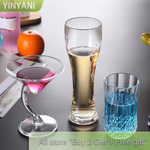 [COD] CHENJ KITCHEN Acrylic Cocktail Cup Unbreakable Wine Home Wedding Party Bar Goblet Red Juice Wine Drinking es Bar Tools