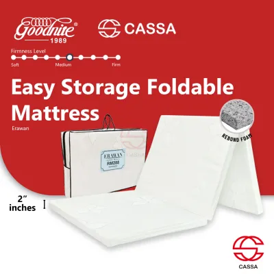 [FREE HAND CARRY BAG] Cassa Goodnite SpinaHealth 2 Inches Thick Single Foldable Latex Feel Premium Quality Rebond Mattress