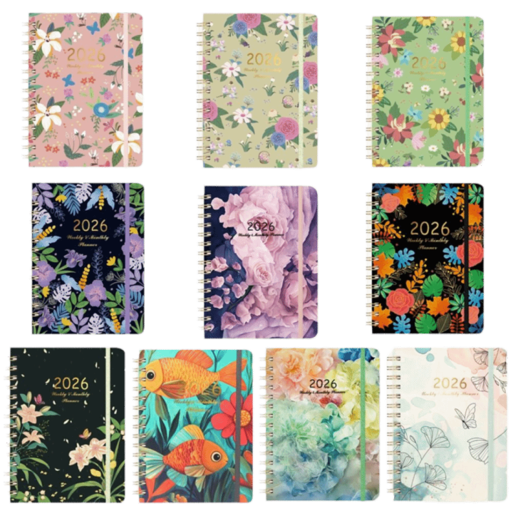WFYW Đóng sách xoắn ốc Sổ tay kế hoạch 2026 Kích thước A5 Thẻ chỉ mục ...