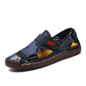 COD Musim Panas Outdoor Sandal Hiking Gunung Pria Sendal Mendaki Olahraga Kulit Touring Cowok Lentur Keren 178