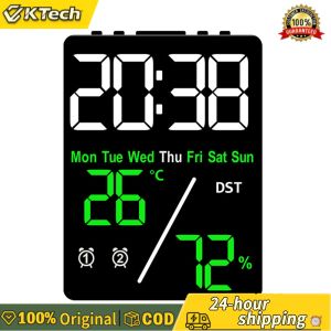 【Free Shipping】 High-Precision Digital Alarm Clock with Temperature and Humidity Monitoring for Home Use