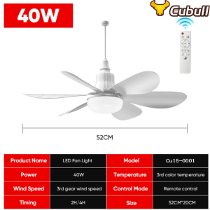 Fan Light Y·S·S YaSheng Ceiling Light 2 in 1 30W/40w Fan Light With Remote Control E27 Fan Blade Bulb LED lights 5-inch Interface Bedroom Silent Chandelier Ceiling Light