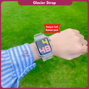 Glacier strap untuk iwatch T500 T55 T500plus iwatch IWO HW22 38 mm 40mm 41mm 42mm 44mm 45mm Tali jam tangan smartwatch transpernt strap