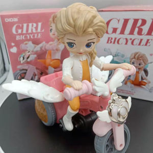 Frozen Elsa with Bike Girl Toys Dance Princess Gift Light and Music Dancing Mainan Music Elsa