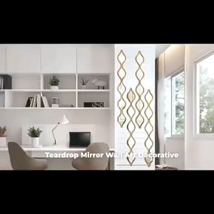 Acrylic Teardrop Mirror Wall Sticker Set Self Adhesive Waterproof DIY Hiasan Dinding Rumah