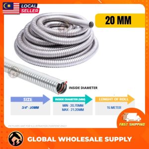 (1ROLL) 20mm / 25mm Flexible Conduit Hose Steel Pipe Conduit Pipe with Metal Pipe Hose Flexible Hose Batang Paip