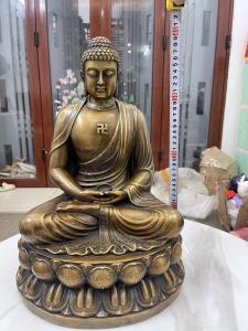 Tượng phật adida ngồi đài sen bằng đồng cao 40cmx25cmx11kg-Tượng phật tổ bằng đồng