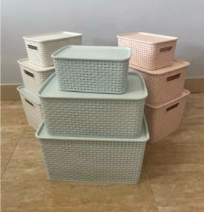 RỔ CHỮ NHẬT CÓ NẮP NHỰA VIỆT NHẬT  Lưới Thoáng Khí Đựng Quần Áo Vật Dụng An Toàn