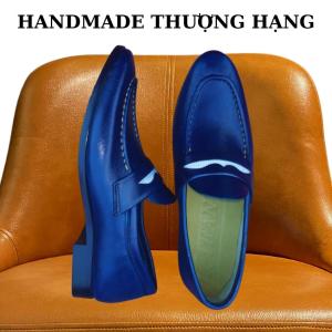 Giày lười da bò nam mã K189giày da nam cao cấp hàng thủ công thượng hạng việt namchất liệu da bò 3 màu đenxanh navy.