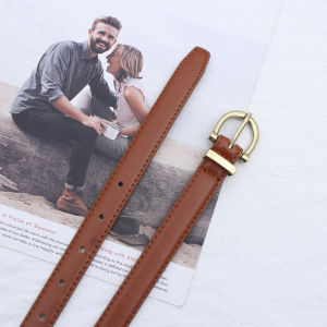 Thắt lưng nữ bản nhỏ 1.8cm Foru da pu đẹp nhiều màu dây nịt quần áo mặt màu vàng kiểu Hàn TL18