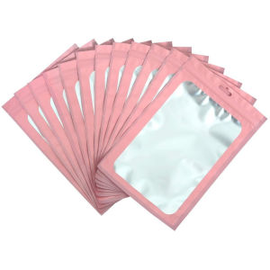 Lowest Price—100pcs Pink Ziplock Pouch Plastic Zip Lock Bag Small Ziplock Bags Candy Packaging