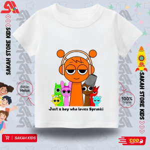 SAKAH Kaos Anak gambar SPRUNKI 3 Bahan Katun Combed 30S