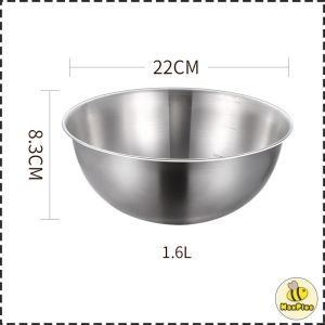Mixing Bowl for Baking Stainless Steel Bowl Multifunctional Fruit Salad Bowl With Measurements 1Pcs