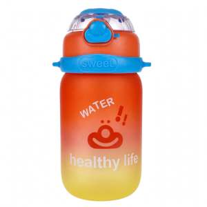 Kids Water Bottle BPA Free Leak-Proof Gradient Straw Bottle for School Kindergarten Healthy Life