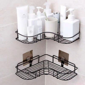 COD 1pc/2pcs Triangular Bathroom Corner Organizer Rack With Adhesive