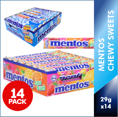 Mentos Mint Fruit rolls - 14 tubes Pack | Lazada Singapore