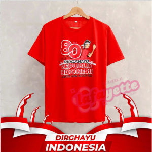 atasan kaos 17 agustus merah putih indonesia merdeka 80 1945 pria wanita size MLXLXXL