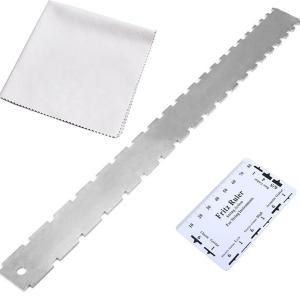 1set Guitar Neck Notched Straight Edge Tool Stainless Fret Ruler Notched Straight Edge Gitar With String Action Ruler Gauge
