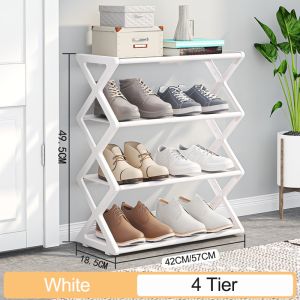 4 Tiers Shoe Rack Easy To Assemble Multi-Layer Shoe Storage Rack Dustproof Simple Shoe Rack Indoor /Outdoor Rak Kasut Murah Shoe Shelf 鞋架