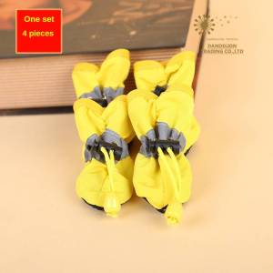 [Dandelion]4Pcs/Set Antiskid Puppy Shoes Soft-soledDog Shoes Waterproof SoftPaw CareAccessories waterproof