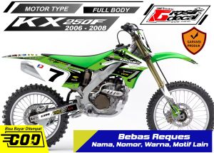 Decal Stiker KX 250 Old 2006 - 2008 Hijau Full Body Bebas Reques