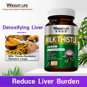 【2 Bottle】Wright Life High Purity Milk Thistle Extract 500mg (Silymarin) Supports Liver Detox Health Milk Thistle Supplement Cleanses And Protects The Liver - Halal