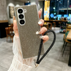 Plating Glitter Rhinestone Bracelet Case for Samsung Galaxy Z Fold 7 6 zfold 5 4 Fold7 Wrist Chain Bling Diamond Luxury Cover