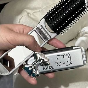 Sanrio Folding Hair Comb Hair Styling with Mirror Anime Cinnamoroll Kuromi Melody Portable Travel Small Comb Tools Nice