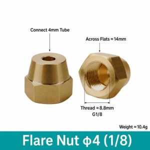 INNEED Chủ đề đo lường Đai ốc loe Vàng Hex Đai ốc bằng đồng thau Độ chính xác cao Đồng thau Khớp nối ống Máy điều hòa không khí