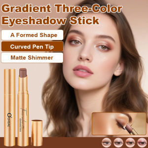 Matte Eye Shadow Stick Shimmer Effect Triple Color Gradient Easy Apply Long Lasting Eye Makeup Stick