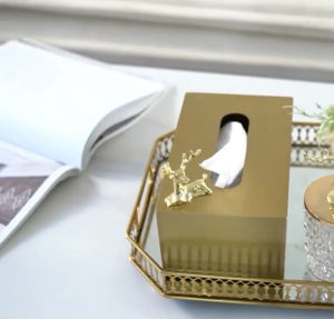 ตกแต่งบ้าน ‼️ โกลเด้นกล่องทิชชู่ แจกัน ✨ ที่นี่ 🧡 ของตกแต่งทำจากวัสดุโลหะ ทำให้งานสวยหรูมาก