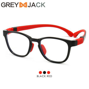 Grey Jack Kacamata Antiradiasi Blueray anak Laki-laki Perempuan Bahan TR90+Silicon Lentur Model Kotak Tangkai Adjustable 8812