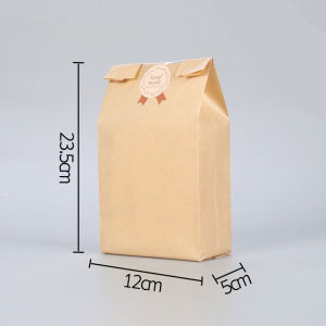 Perwarm 50Pcs Toast Bread Bag Kraft Food Packaging Paper Bag Bread Loaf Bakery Bag Paper Snack Bags with Front Window