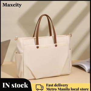Women Nylon Briefcase Crossbody Bag with Adjustable Strap Business Briefcase Solid Color for Travel Shopping Daily Use